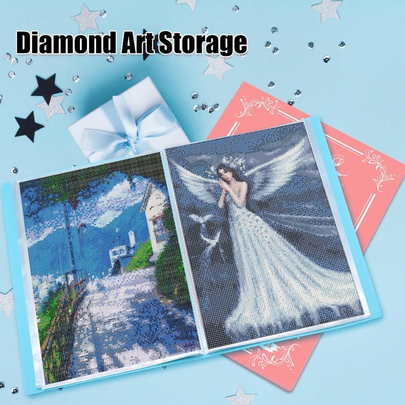 MUFEKUM 2 Pack A3 Storage Book for Diamond Painting, Diamond Art Portfolio Folder with 30 Pocket, Diamond Art Storage Book for 12”x16” Diamond Painting Photo Picture - Image 5